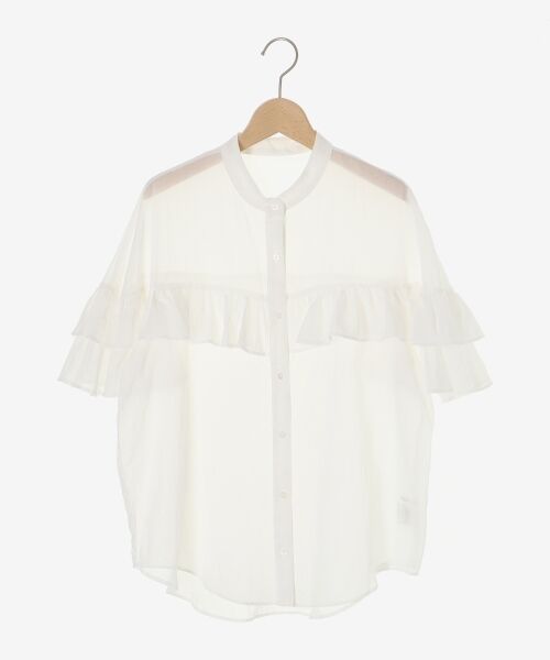 le.coeur blanc / ルクールブラン シャツ・ブラウス | バンドカラーシアーフリルブラウス | 詳細13