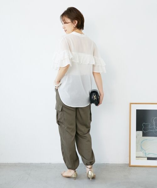 le.coeur blanc / ルクールブラン シャツ・ブラウス | バンドカラーシアーフリルブラウス | 詳細16
