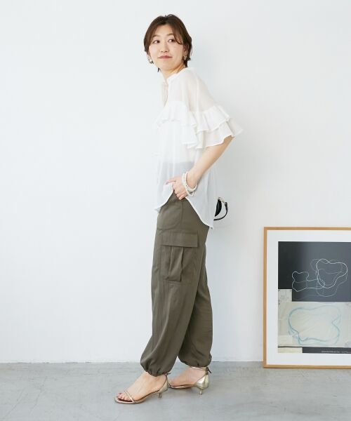 le.coeur blanc / ルクールブラン シャツ・ブラウス | バンドカラーシアーフリルブラウス | 詳細17