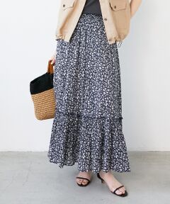 le.coeur blanc / ルクールブラン ロング・マキシ丈スカート | 《手洗い可能》フラワープリントティアードスカート