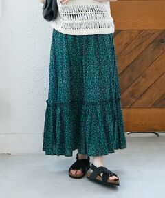 le.coeur blanc / ルクールブラン ロング・マキシ丈スカート | 《手洗い可能》フラワープリントティアードスカート