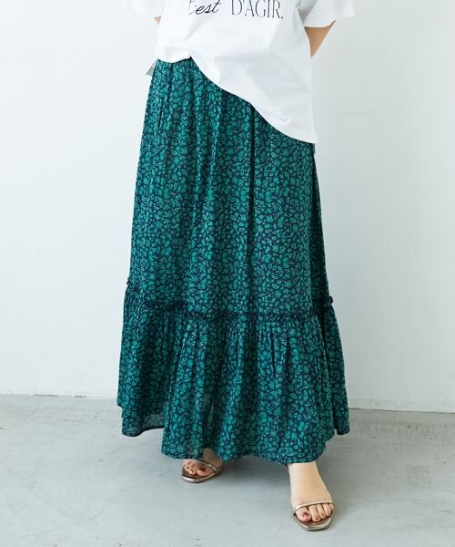 le.coeur blanc / ルクールブラン ロング・マキシ丈スカート | 《手洗い可能》フラワープリントティアードスカート | 詳細12