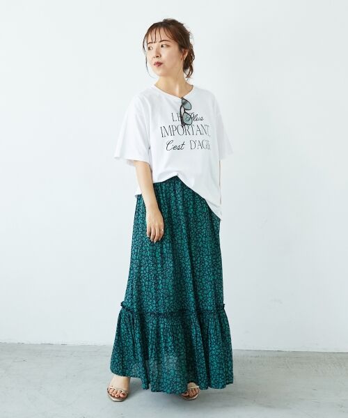 le.coeur blanc / ルクールブラン ロング・マキシ丈スカート | 《手洗い可能》フラワープリントティアードスカート | 詳細13