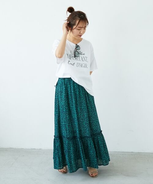 le.coeur blanc / ルクールブラン ロング・マキシ丈スカート | 《手洗い可能》フラワープリントティアードスカート | 詳細15