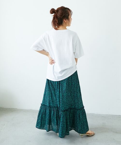 le.coeur blanc / ルクールブラン ロング・マキシ丈スカート | 《手洗い可能》フラワープリントティアードスカート | 詳細16