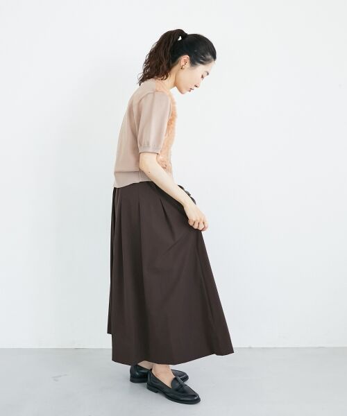 le.coeur blanc / ルクールブラン ロング・マキシ丈スカート | ナイロンストレッチタックギャザースカート | 詳細20