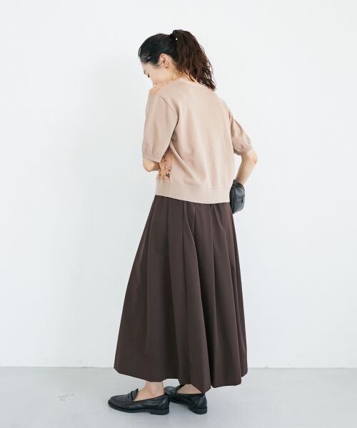 le.coeur blanc / ルクールブラン ロング・マキシ丈スカート | ナイロンストレッチタックギャザースカート | 詳細21
