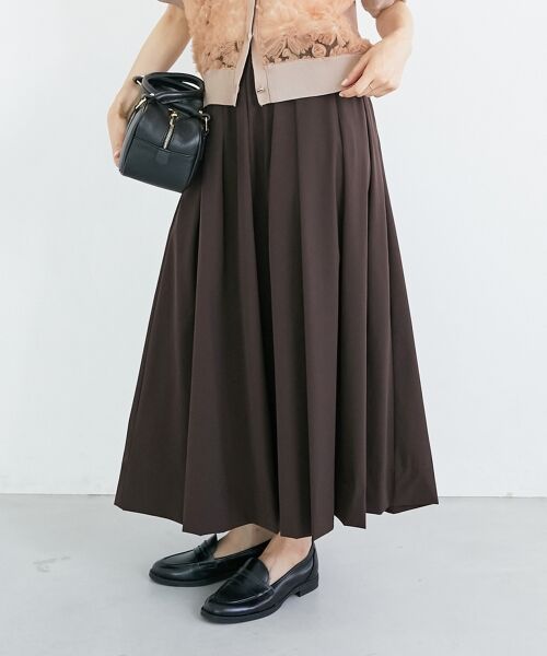 le.coeur blanc / ルクールブラン ロング・マキシ丈スカート | ナイロンストレッチタックギャザースカート | 詳細24