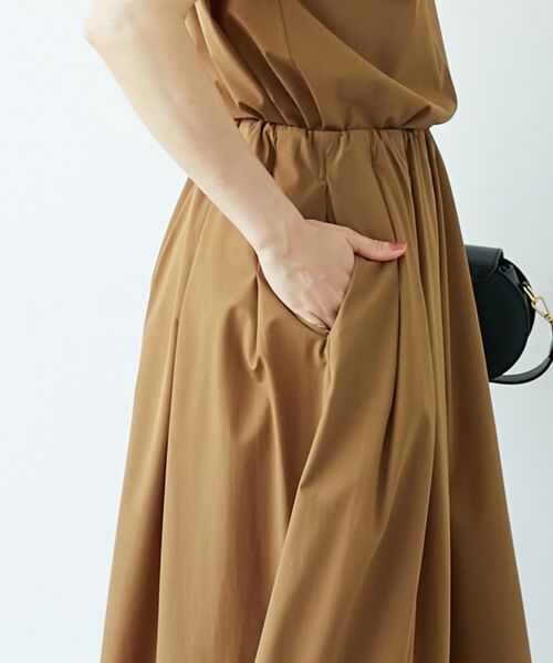 le.coeur blanc / ルクールブラン ロング・マキシ丈スカート | ナイロンストレッチタックギャザースカート | 詳細7