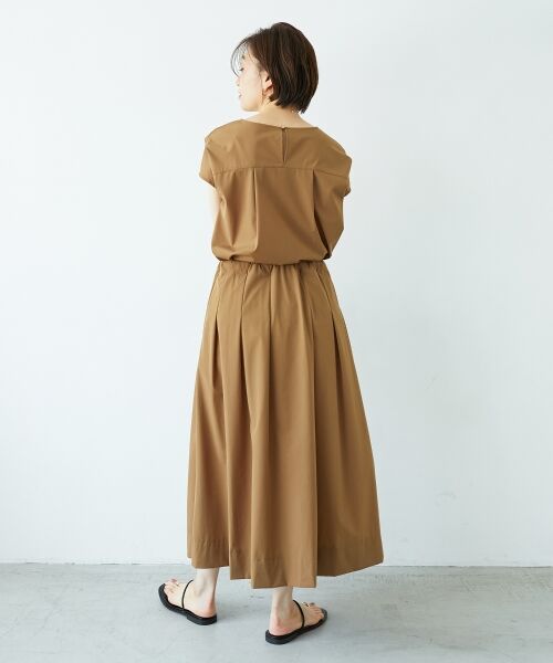 le.coeur blanc / ルクールブラン ロング・マキシ丈スカート | ナイロンストレッチタックギャザースカート | 詳細8