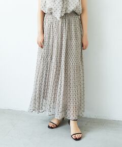 le.coeur blanc / ルクールブラン ロング・マキシ丈スカート | 楊柳フラワープリントランダムプリーツスカート