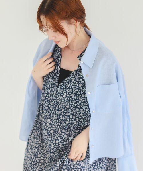 le.coeur blanc / ルクールブラン ロング・マキシ丈ワンピース | 《手洗い可能》フラワープリントネックギャザーワンピース | 詳細12