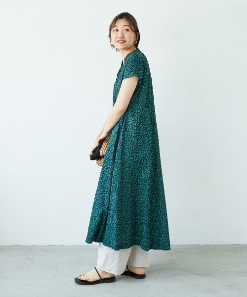 le.coeur blanc / ルクールブラン ロング・マキシ丈ワンピース | 《手洗い可能》フラワープリントネックギャザーワンピース | 詳細18