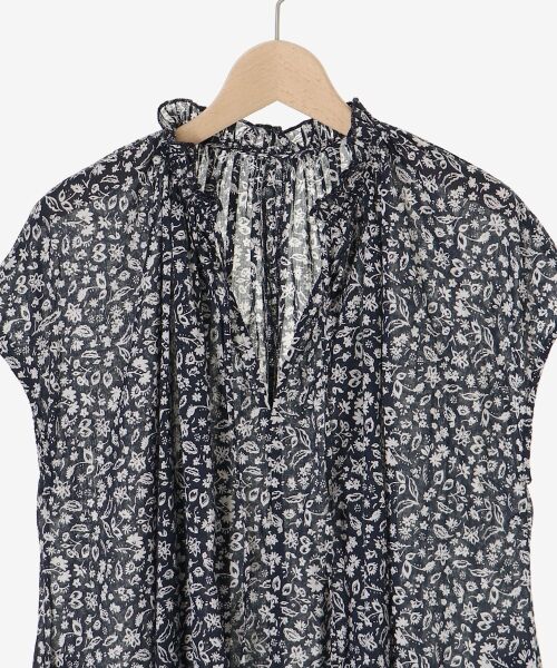 le.coeur blanc / ルクールブラン ロング・マキシ丈ワンピース | 《手洗い可能》フラワープリントネックギャザーワンピース | 詳細21