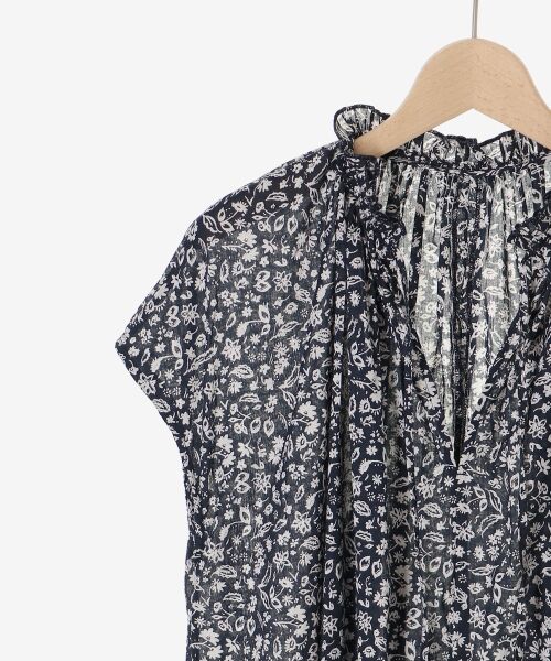 le.coeur blanc / ルクールブラン ロング・マキシ丈ワンピース | 《手洗い可能》フラワープリントネックギャザーワンピース | 詳細22