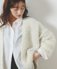 le.coeur blanc / ルクールブラン カーディガン・ボレロ | ラメフェザーモールネップカーディガン