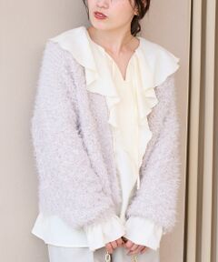 le.coeur blanc / ルクールブラン カーディガン・ボレロ | ラメフェザーモールネップカーディガン