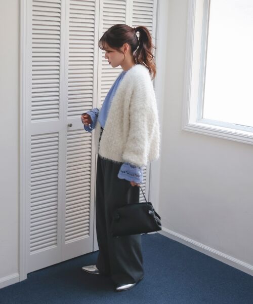 le.coeur blanc / ルクールブラン カーディガン・ボレロ | ラメフェザーモールネップカーディガン | 詳細10