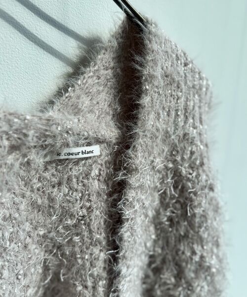 le.coeur blanc / ルクールブラン カーディガン・ボレロ | ラメフェザーモールネップカーディガン | 詳細12