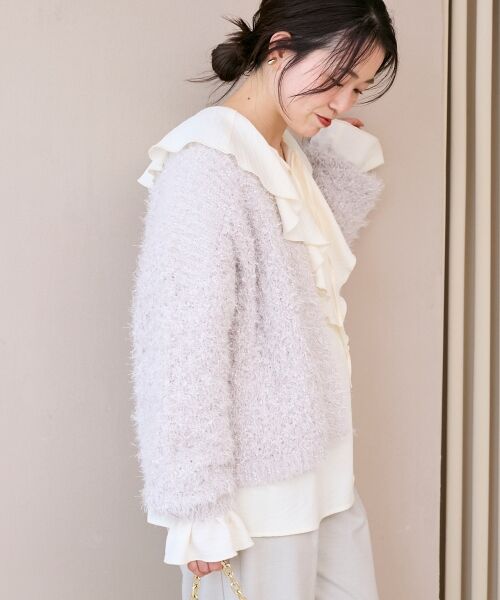 le.coeur blanc / ルクールブラン カーディガン・ボレロ | ラメフェザーモールネップカーディガン | 詳細16