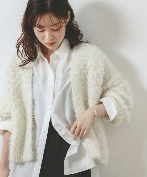 le.coeur blanc / ルクールブラン カーディガン・ボレロ | ラメフェザーモールネップカーディガン | 詳細2