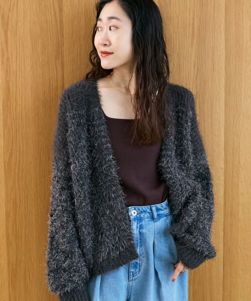 le.coeur blanc / ルクールブラン カーディガン・ボレロ | ラメフェザーモールネップカーディガン | 詳細25