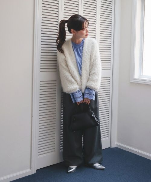 le.coeur blanc / ルクールブラン カーディガン・ボレロ | ラメフェザーモールネップカーディガン | 詳細9