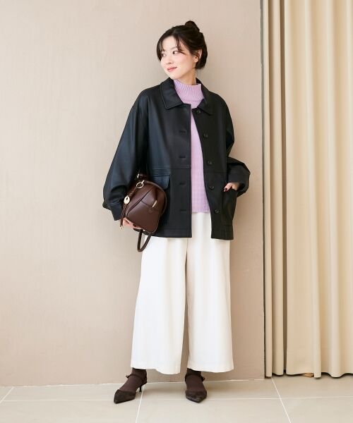 le.coeur blanc / ルクールブラン その他パンツ | ウールライクフロントタックワイドクロップドパンツ | 詳細9