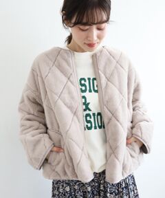 le.coeur blanc / ルクールブラン その他アウター | リバーシブルタフタ×ファーキルトジャケット