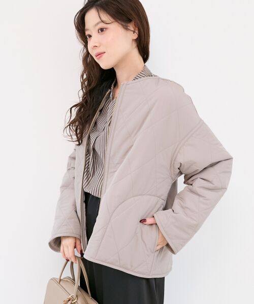 le.coeur blanc / ルクールブラン その他アウター | リバーシブルタフタ×ファーキルトジャケット | 詳細15