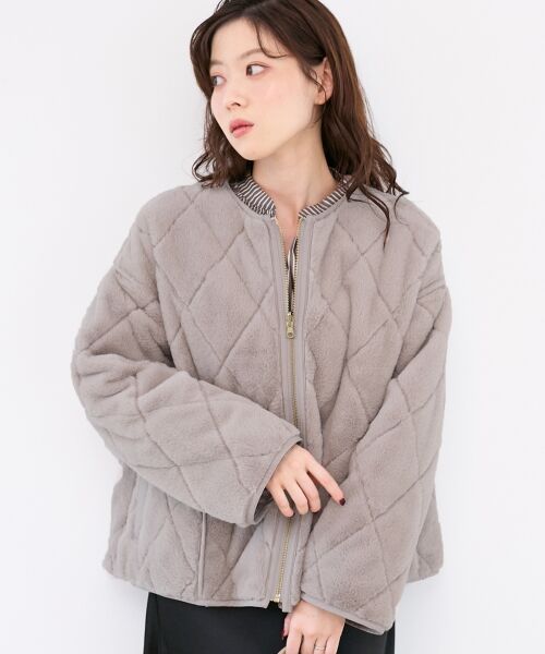 le.coeur blanc / ルクールブラン その他アウター | リバーシブルタフタ×ファーキルトジャケット | 詳細2