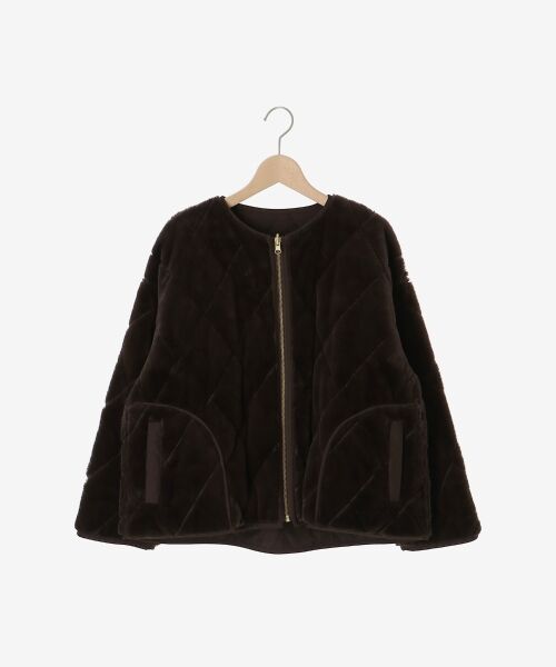 le.coeur blanc / ルクールブラン その他アウター | リバーシブルタフタ×ファーキルトジャケット | 詳細25