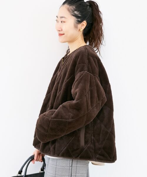 le.coeur blanc / ルクールブラン その他アウター | リバーシブルタフタ×ファーキルトジャケット | 詳細28