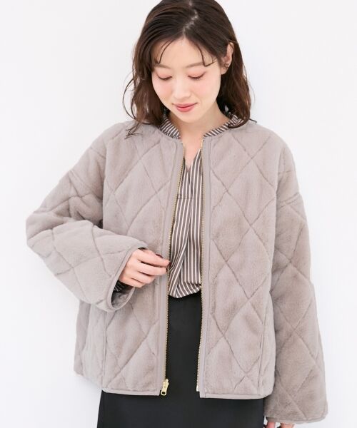 le.coeur blanc / ルクールブラン その他アウター | リバーシブルタフタ×ファーキルトジャケット | 詳細4