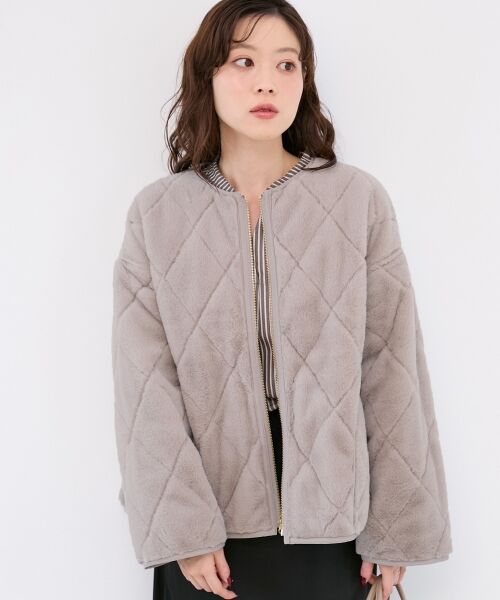 le.coeur blanc / ルクールブラン その他アウター | リバーシブルタフタ×ファーキルトジャケット | 詳細5