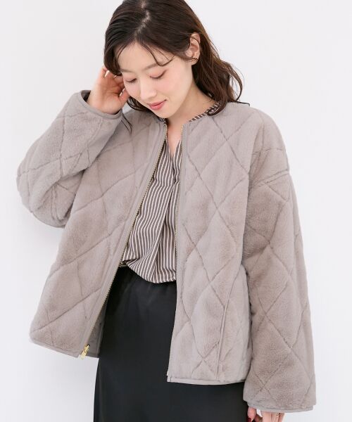 le.coeur blanc / ルクールブラン その他アウター | リバーシブルタフタ×ファーキルトジャケット | 詳細6