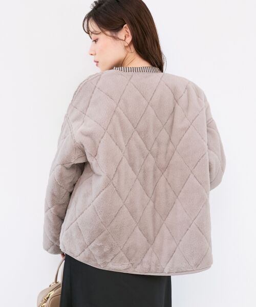 le.coeur blanc / ルクールブラン その他アウター | リバーシブルタフタ×ファーキルトジャケット | 詳細8