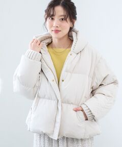 le.coeur blanc / ルクールブラン ダウンジャケット・ベスト | プリーツレイヤードフードショートダウン