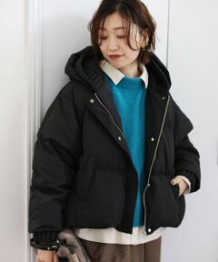 le.coeur blanc / ルクールブラン ダウンジャケット・ベスト | プリーツレイヤードフードショートダウン