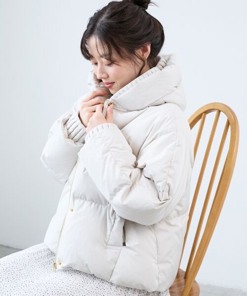 le.coeur blanc / ルクールブラン ダウンジャケット・ベスト | プリーツレイヤードフードショートダウン | 詳細10