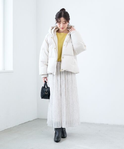 le.coeur blanc / ルクールブラン ダウンジャケット・ベスト | プリーツレイヤードフードショートダウン | 詳細11