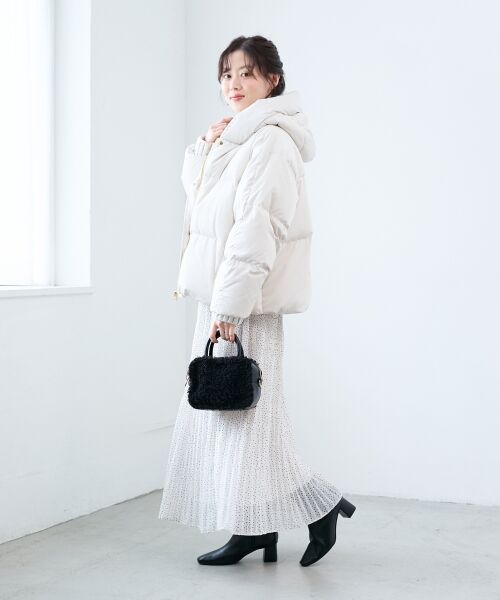 le.coeur blanc / ルクールブラン ダウンジャケット・ベスト | プリーツレイヤードフードショートダウン | 詳細12