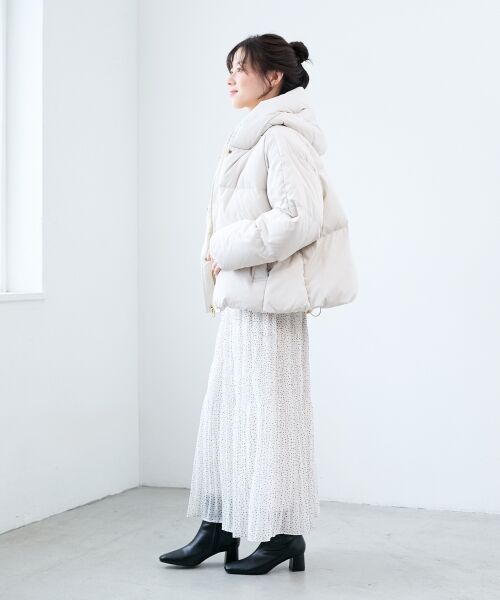 le.coeur blanc / ルクールブラン ダウンジャケット・ベスト | プリーツレイヤードフードショートダウン | 詳細13