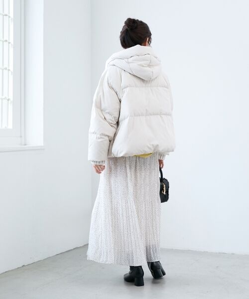 le.coeur blanc / ルクールブラン ダウンジャケット・ベスト | プリーツレイヤードフードショートダウン | 詳細14
