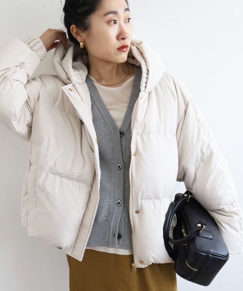 le.coeur blanc / ルクールブラン ダウンジャケット・ベスト | プリーツレイヤードフードショートダウン | 詳細15