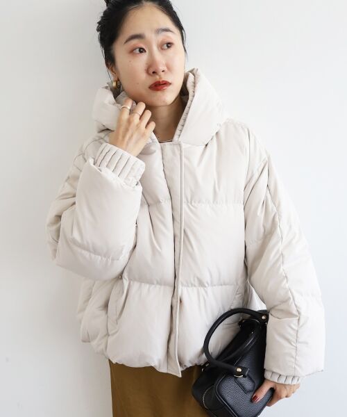 le.coeur blanc / ルクールブラン ダウンジャケット・ベスト | プリーツレイヤードフードショートダウン | 詳細16