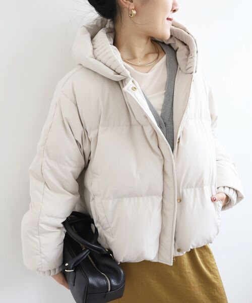 le.coeur blanc / ルクールブラン ダウンジャケット・ベスト | プリーツレイヤードフードショートダウン | 詳細18