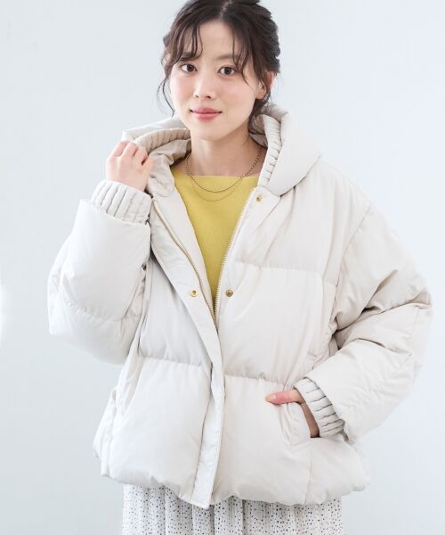 le.coeur blanc / ルクールブラン ダウンジャケット・ベスト | プリーツレイヤードフードショートダウン | 詳細2