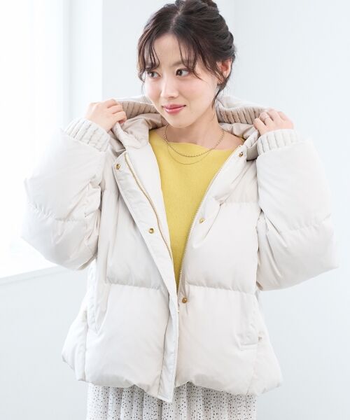 le.coeur blanc / ルクールブラン ダウンジャケット・ベスト | プリーツレイヤードフードショートダウン | 詳細3