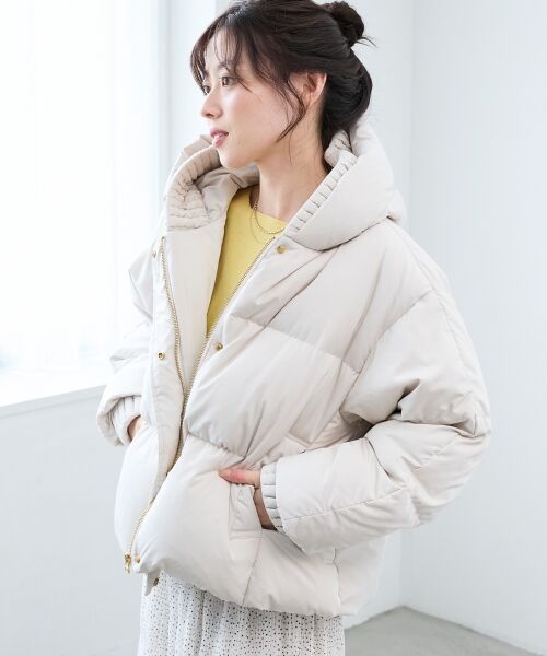 le.coeur blanc / ルクールブラン ダウンジャケット・ベスト | プリーツレイヤードフードショートダウン | 詳細5